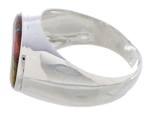 Silver Jewlery Multicolor Pueblo Design Ring Size 9-3/4 PX42410